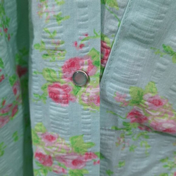 Vintage Floral Snap Button Gown size large - Picture 4 of 5